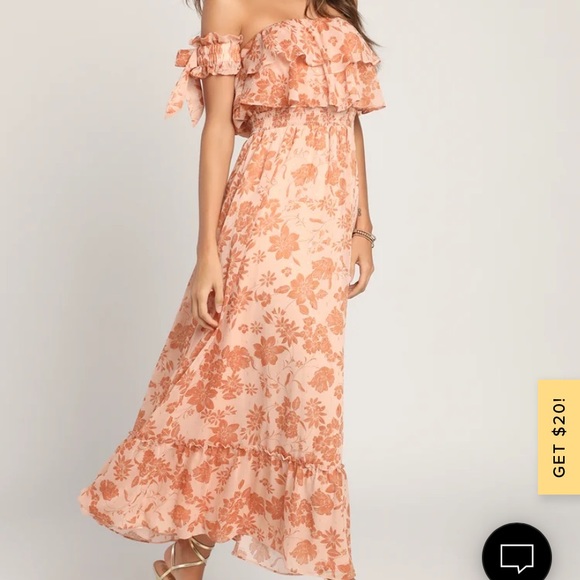 Floral Off the Shoulder Dress - Picture 1 of 4